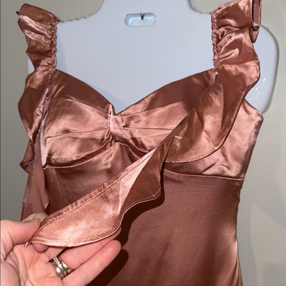 Elegant Satin Dress Blush color - Picture 5 of 7